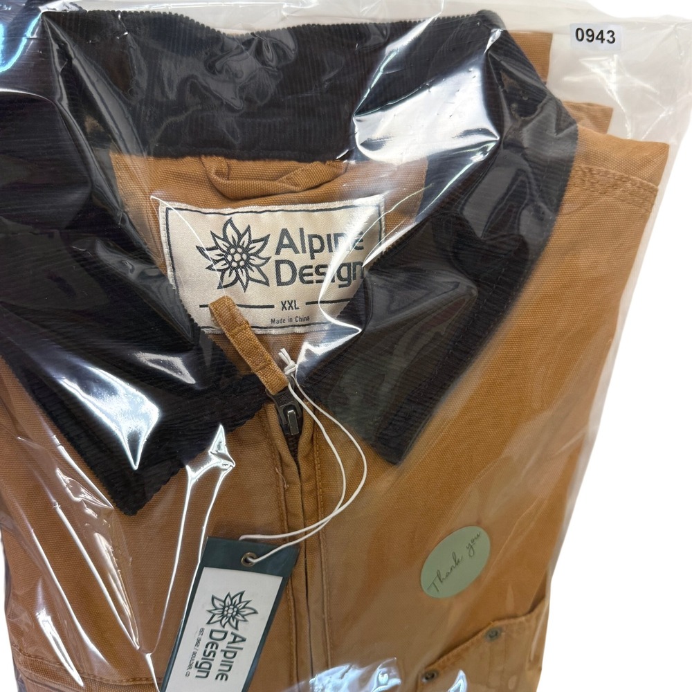 ALPINE DESIGN Zip Canvas Jacket Mens XXL Roasted Caramel Barn Jacket Rugged - Picture 12 of 12